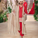 Red Kurta Dhoti Set