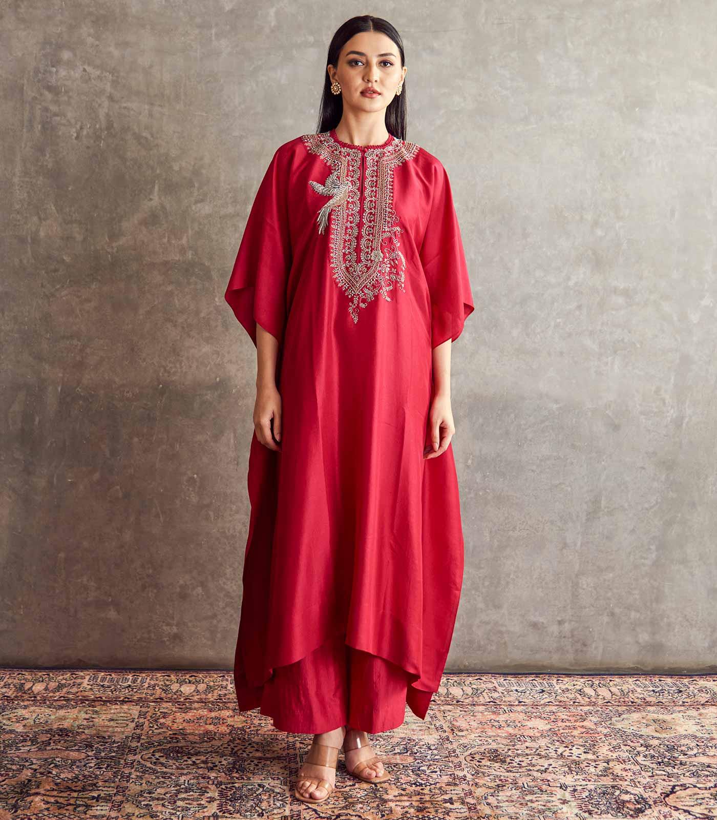 Masoom Minawala in our Red Kaftan set - Jayanti Reddy