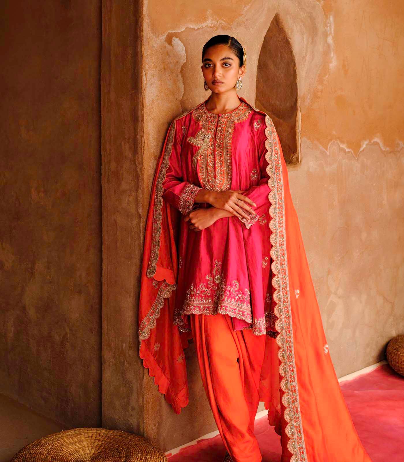 Rani Pink Tunic Set - Jayanti Reddy