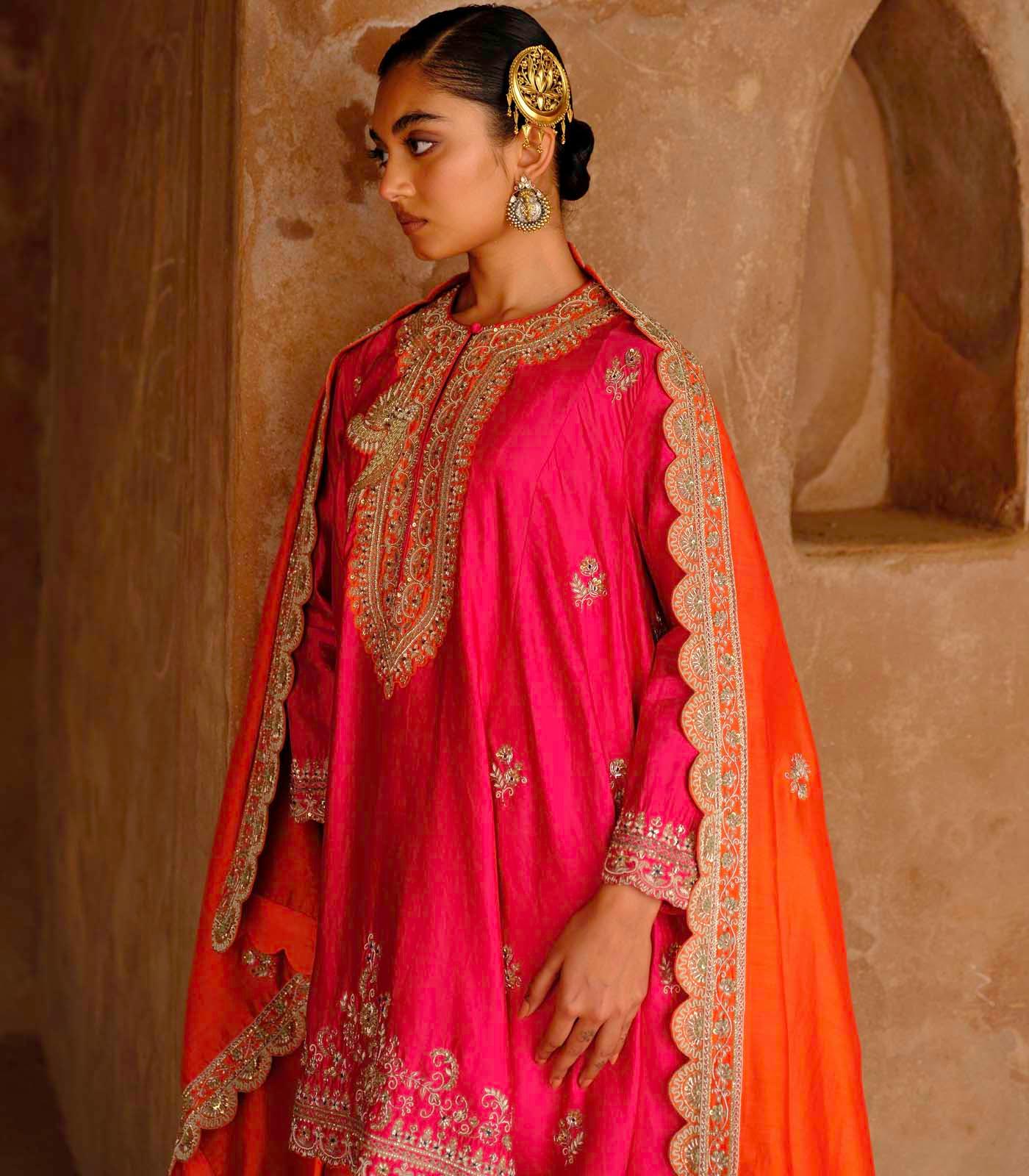 Rani Pink Tunic Set - Jayanti Reddy