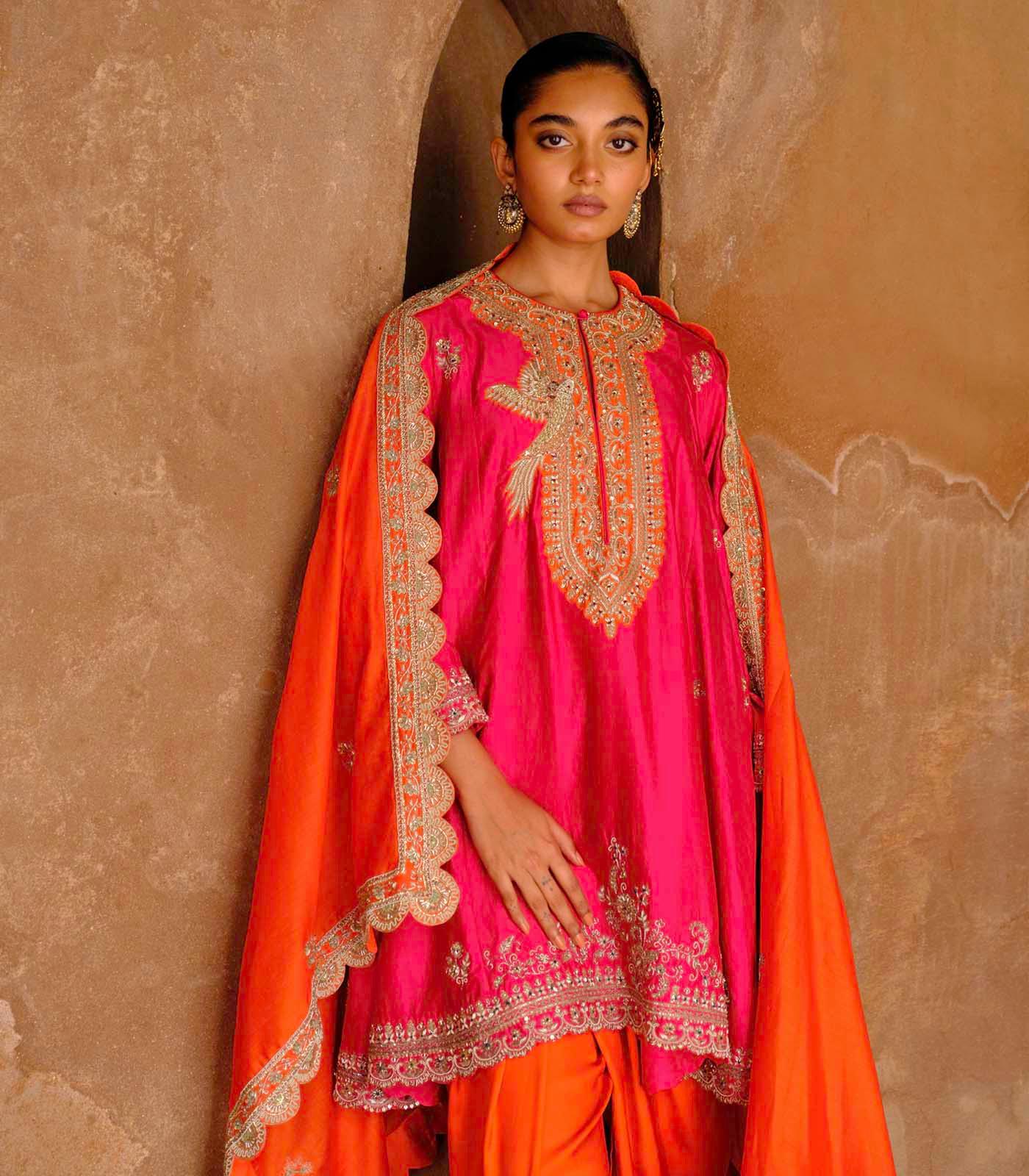Rani Pink Tunic Set - Jayanti Reddy