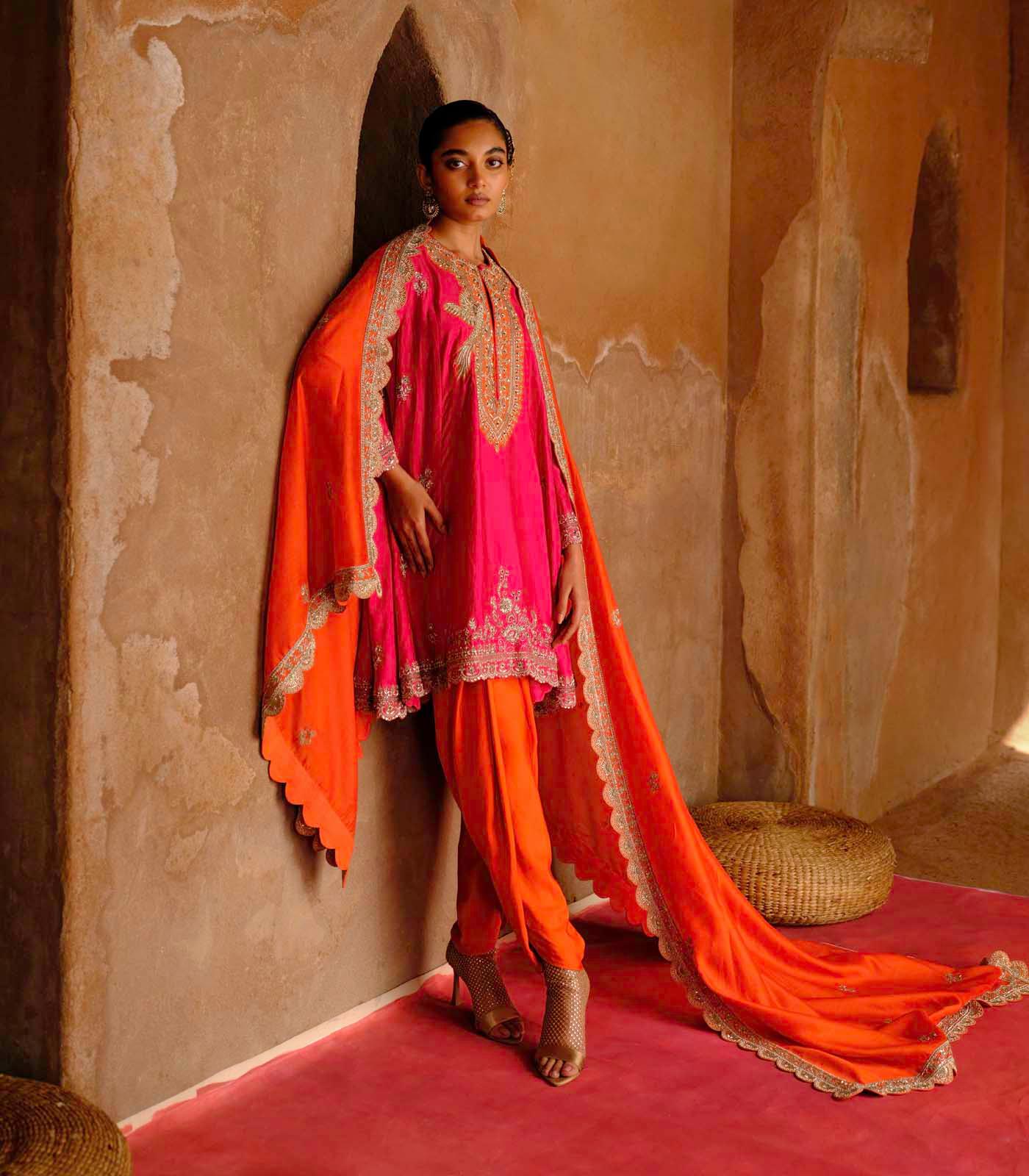Rani Pink Tunic Set - Jayanti Reddy