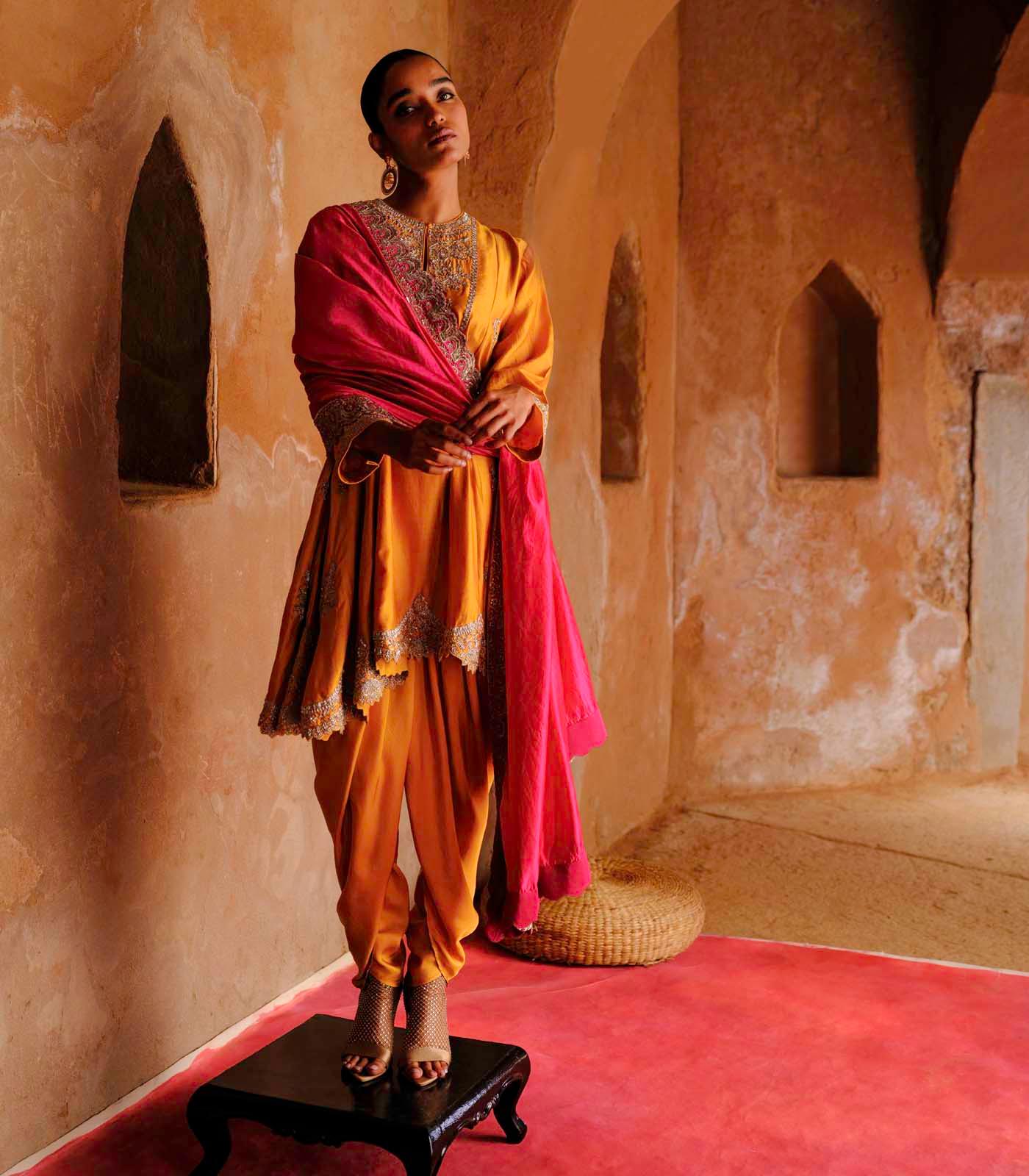 Mango Yellow Tunic Set - Jayanti Reddy