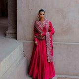 Rani Pink Embroidered Anarkali - Jayanti Reddy