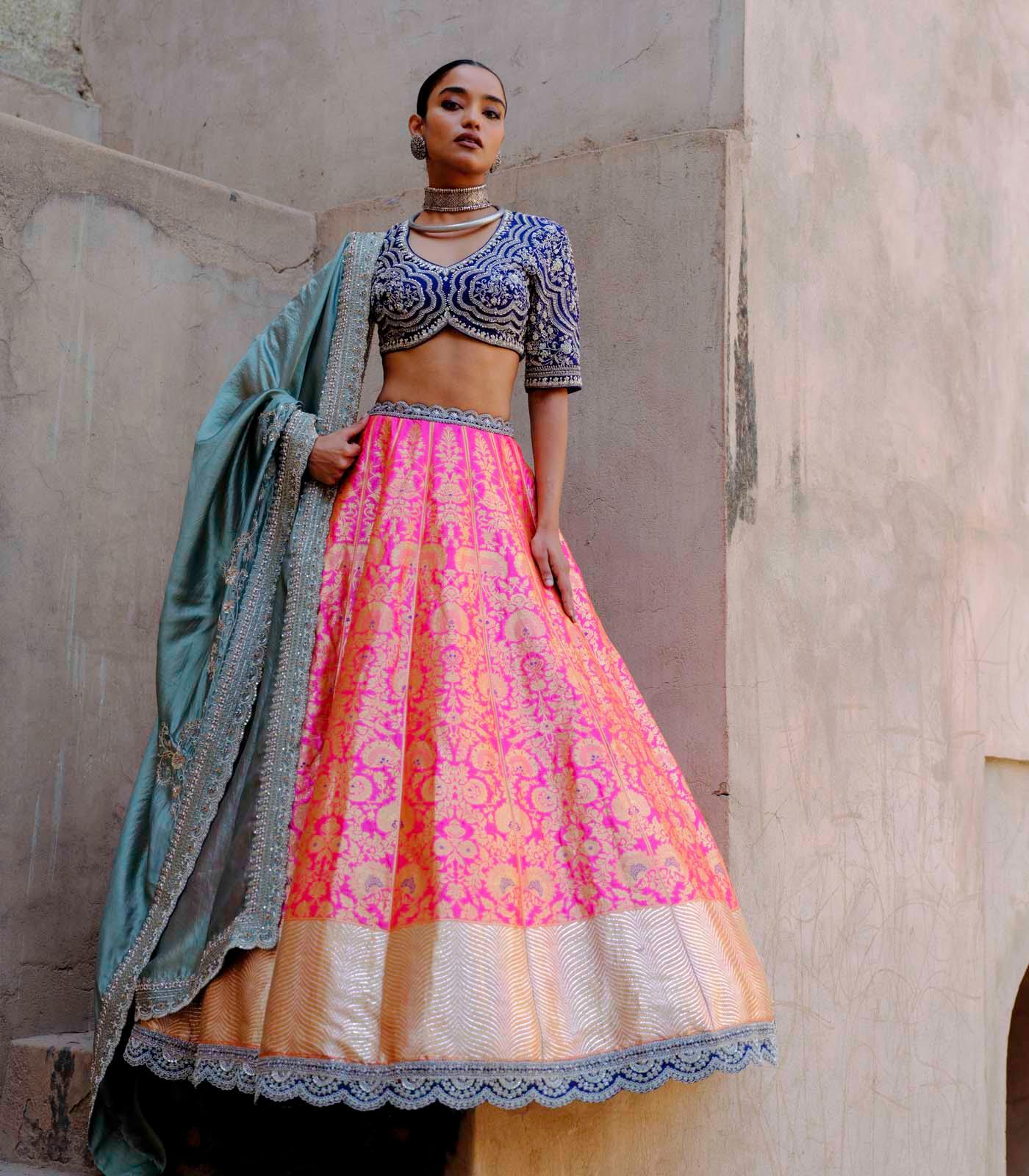 Pink & Purple Lehenga Set - Jayanti Reddy