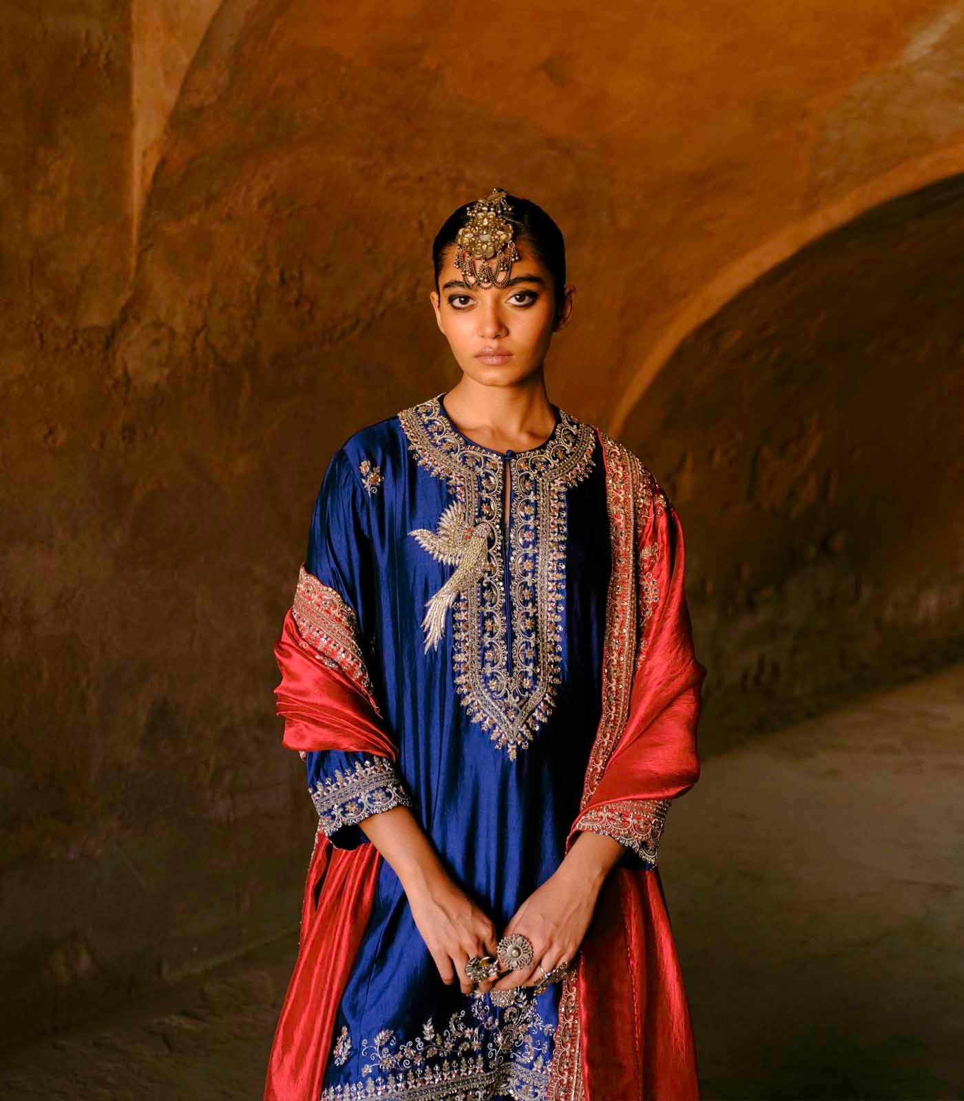 Navy Blue Tunic Set - Jayanti Reddy