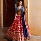 Red Banaras lehenga set - Jayanti Reddy