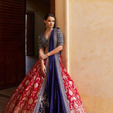 Red Banaras lehenga set - Jayanti Reddy