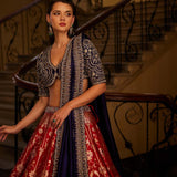 Red Banaras lehenga set - Jayanti Reddy