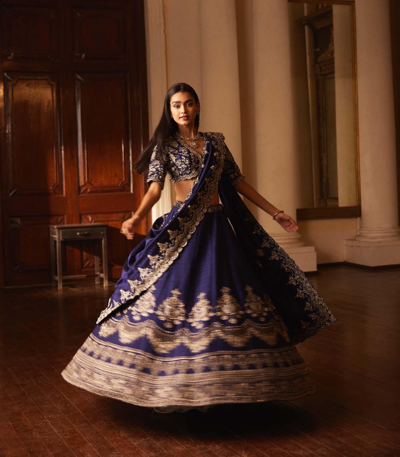 Purple Embroidered lehenga Set - Jayanti Reddy