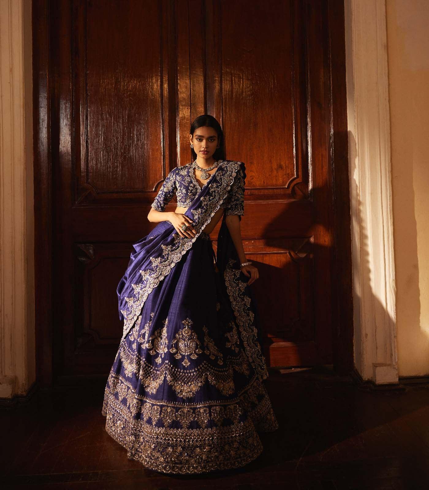 Purple Embroidered lehenga Set - Jayanti Reddy