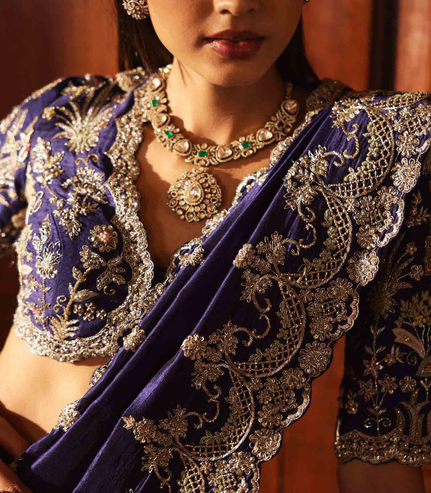 Purple Embroidered lehenga Set - Jayanti Reddy