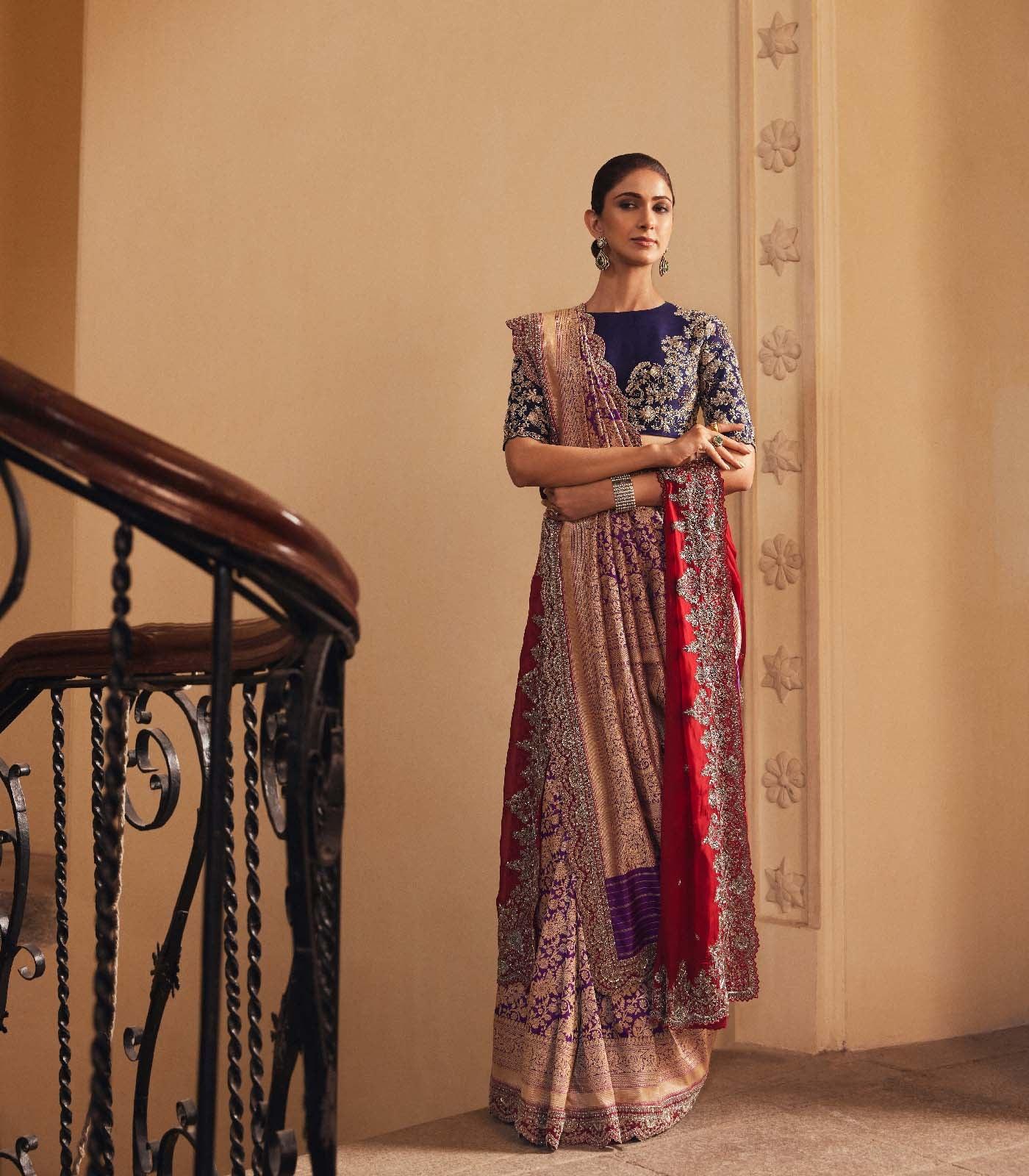 Purple Banaras saree set - Jayanti Reddy