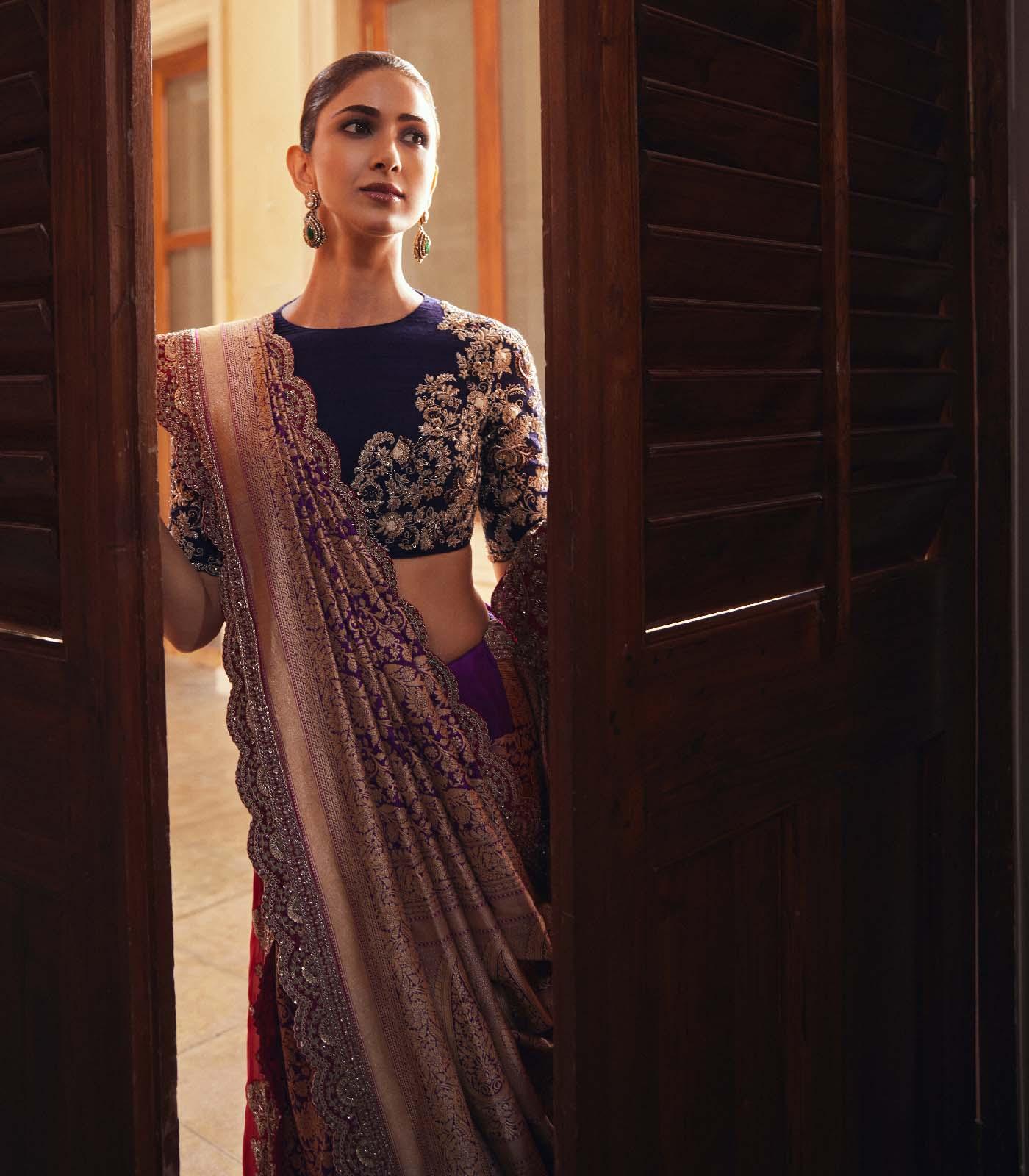 Purple Banaras saree set - Jayanti Reddy