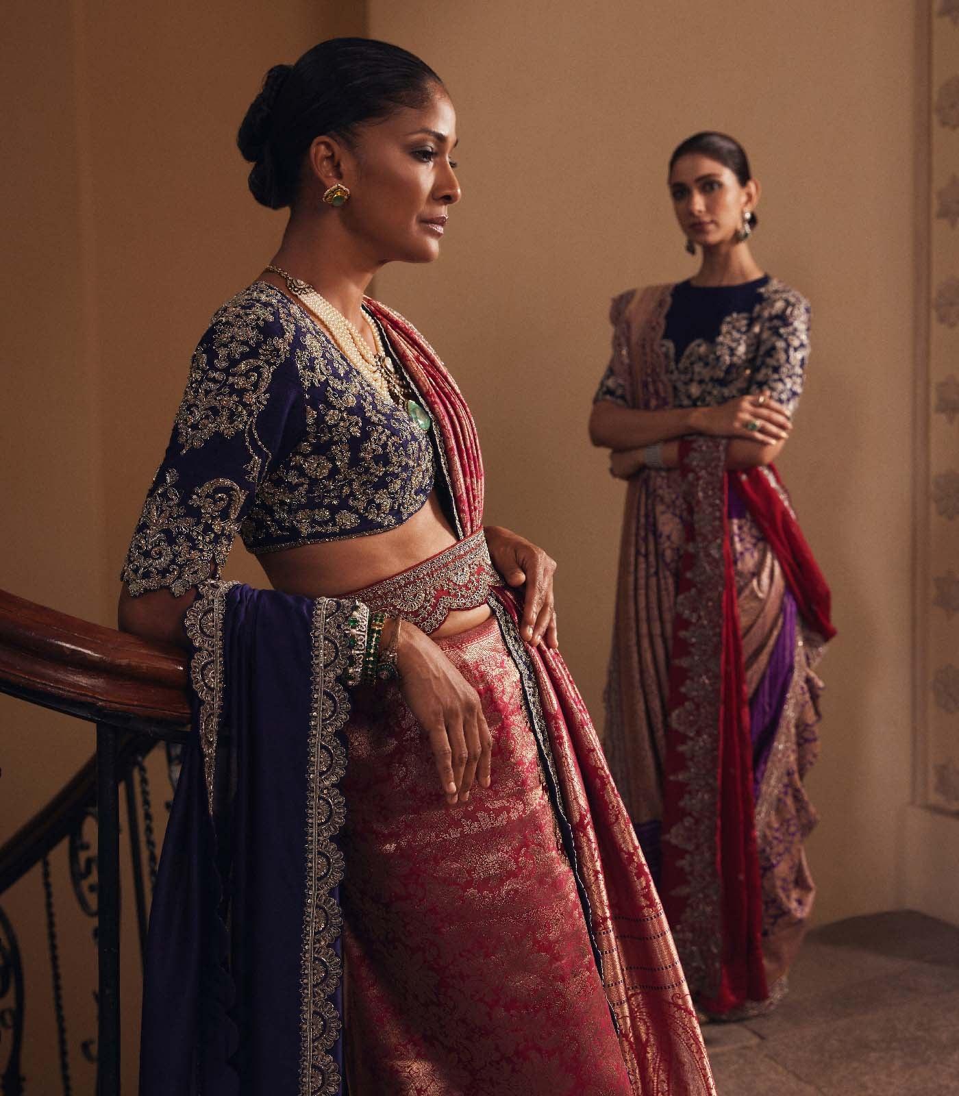 Red Banaras saree set - Jayanti Reddy