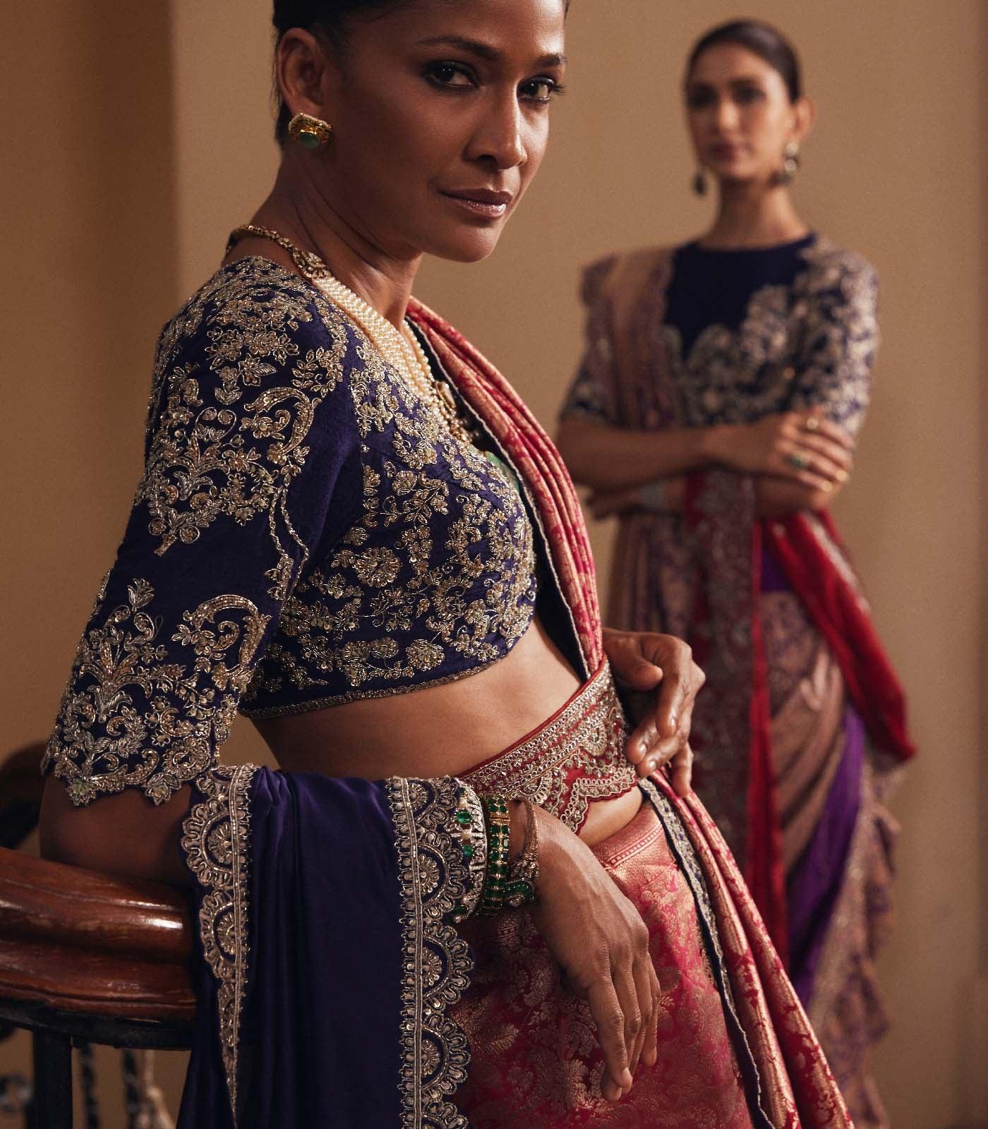 Red Banaras saree set - Jayanti Reddy
