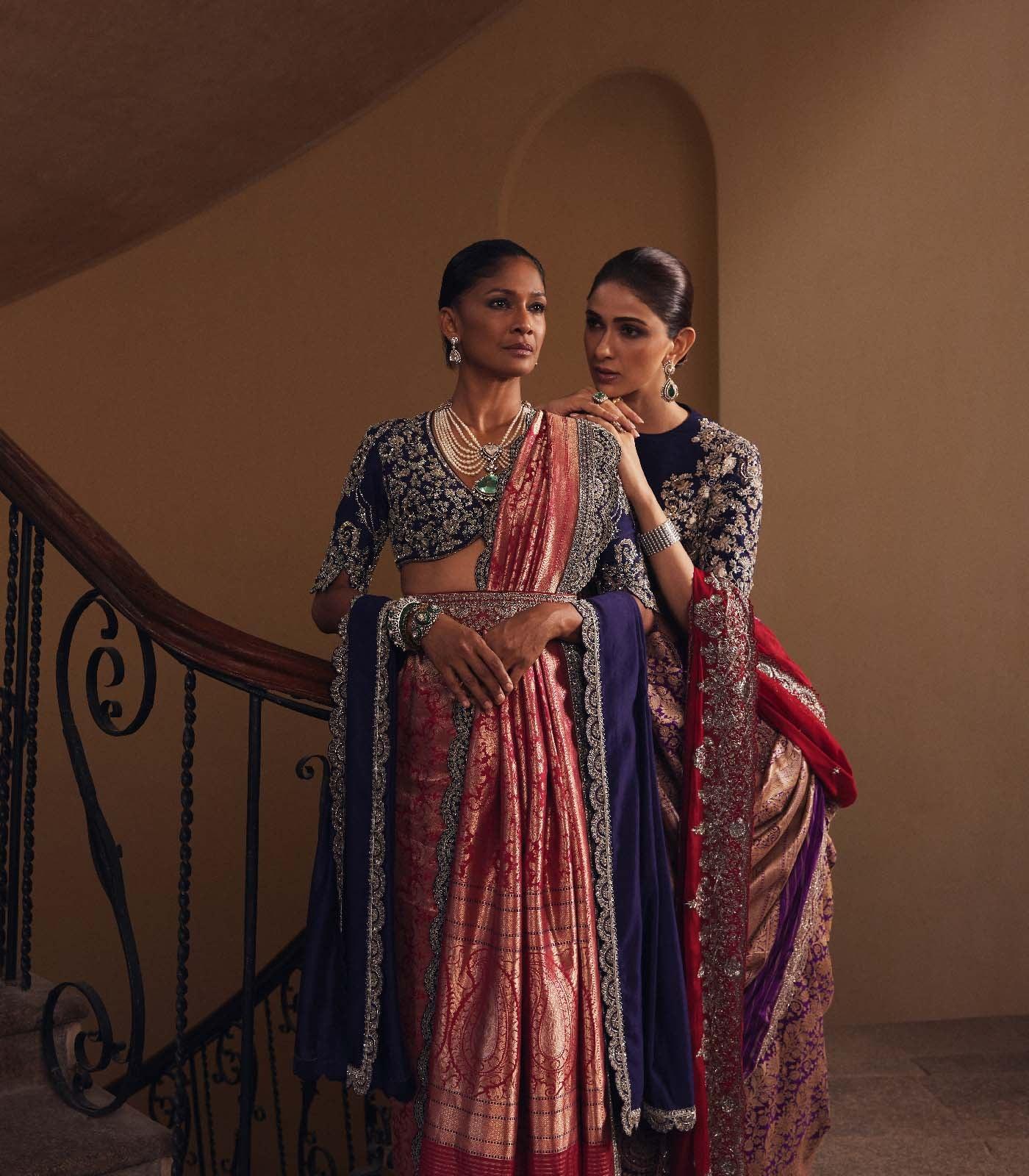 Red Banaras saree set - Jayanti Reddy