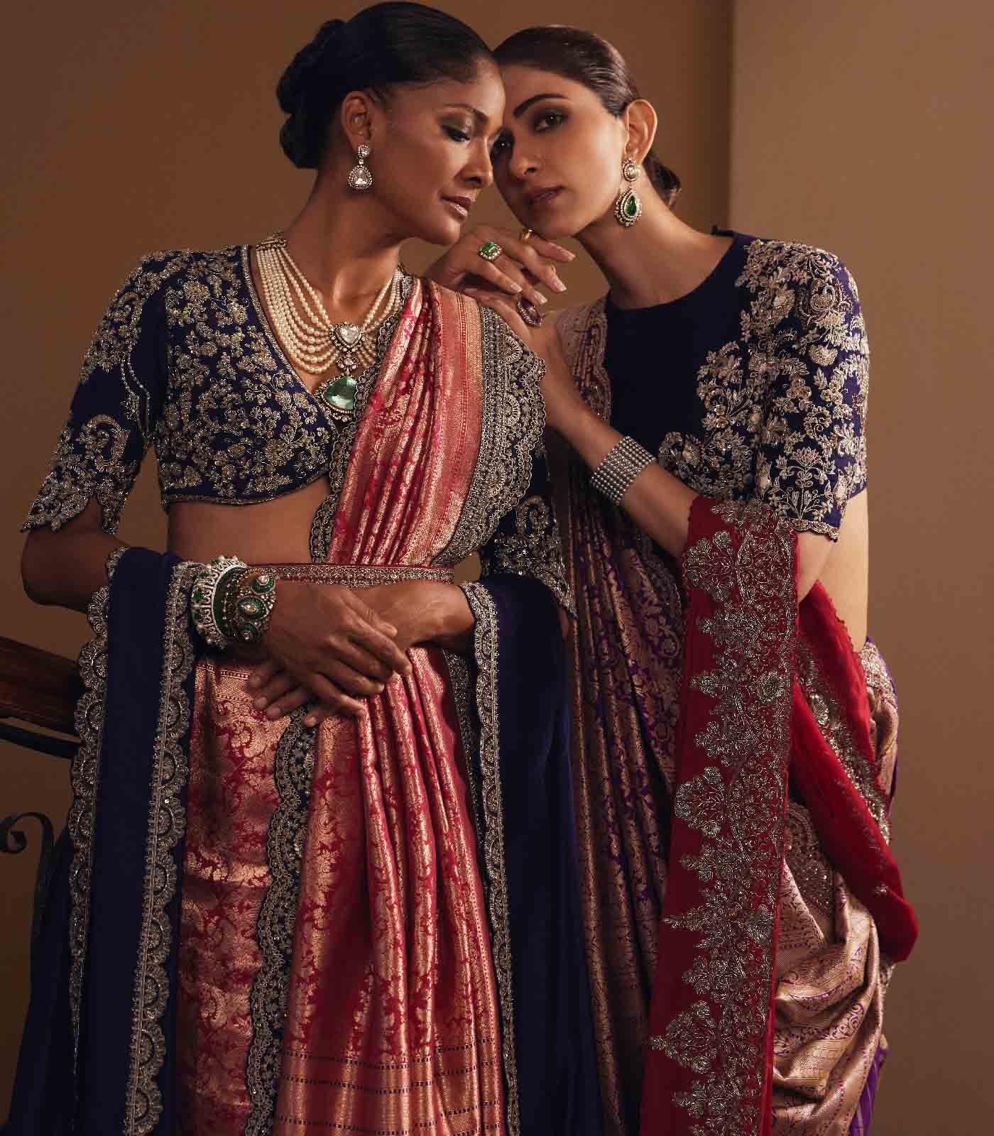 Red Banaras saree set - Jayanti Reddy