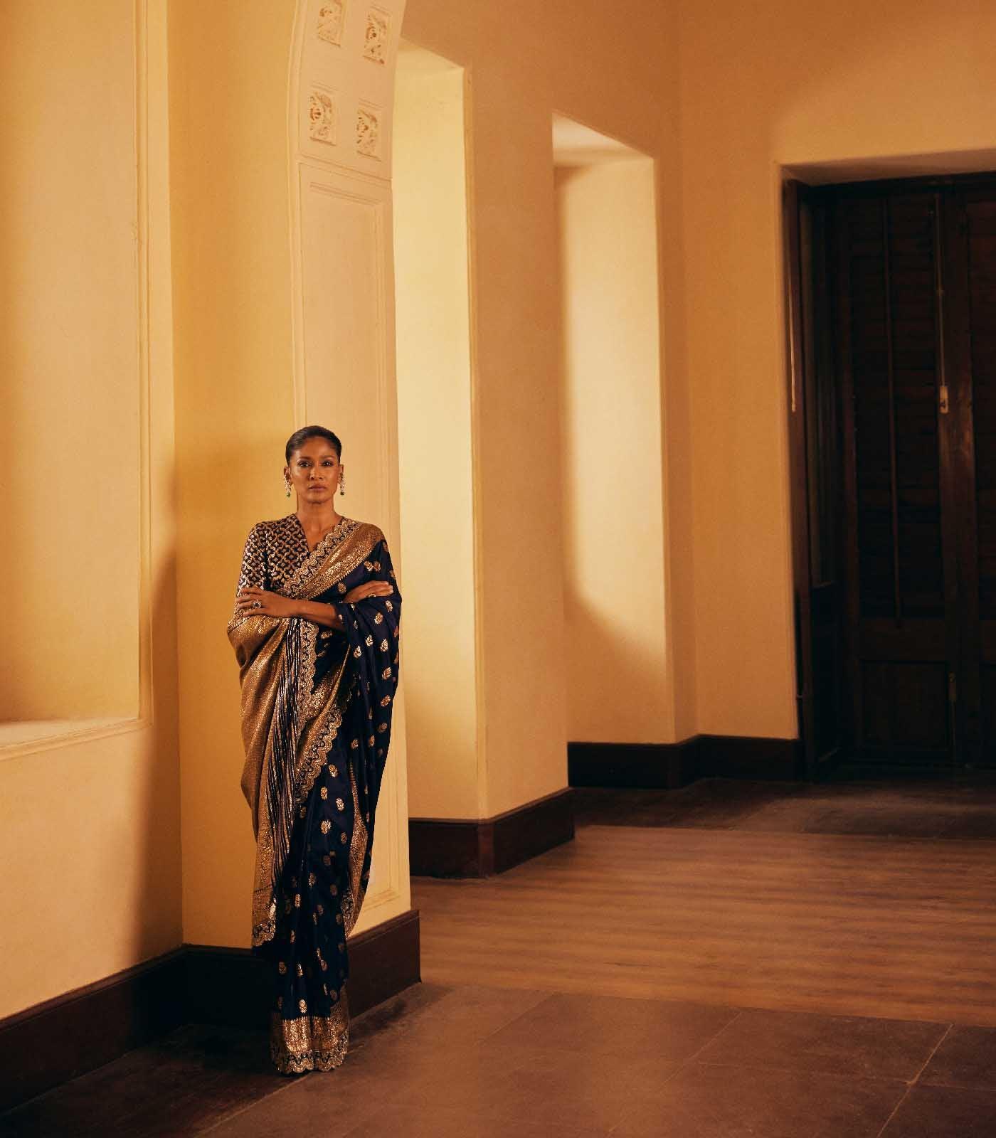 Purple Banaras saree set - Jayanti Reddy