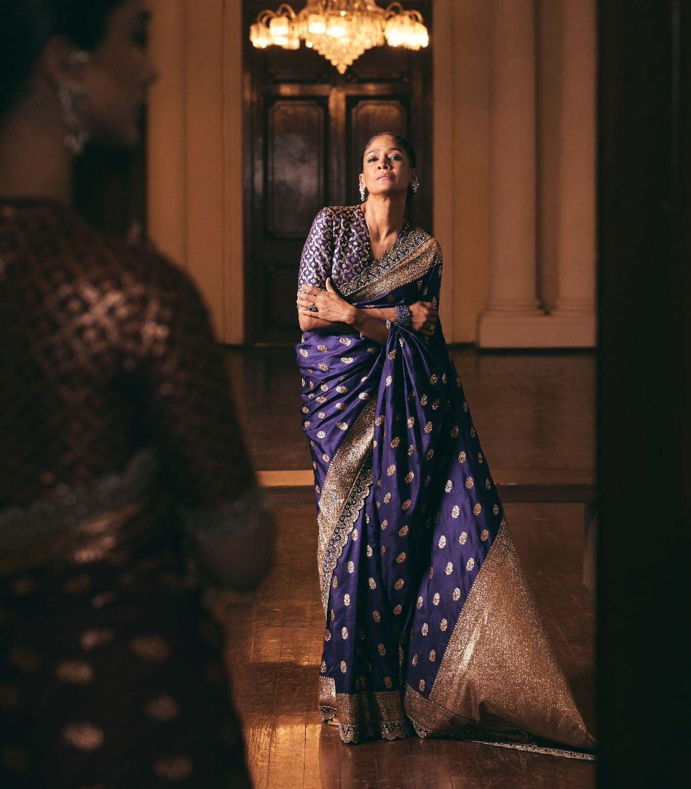 Purple Banaras saree set - Jayanti Reddy