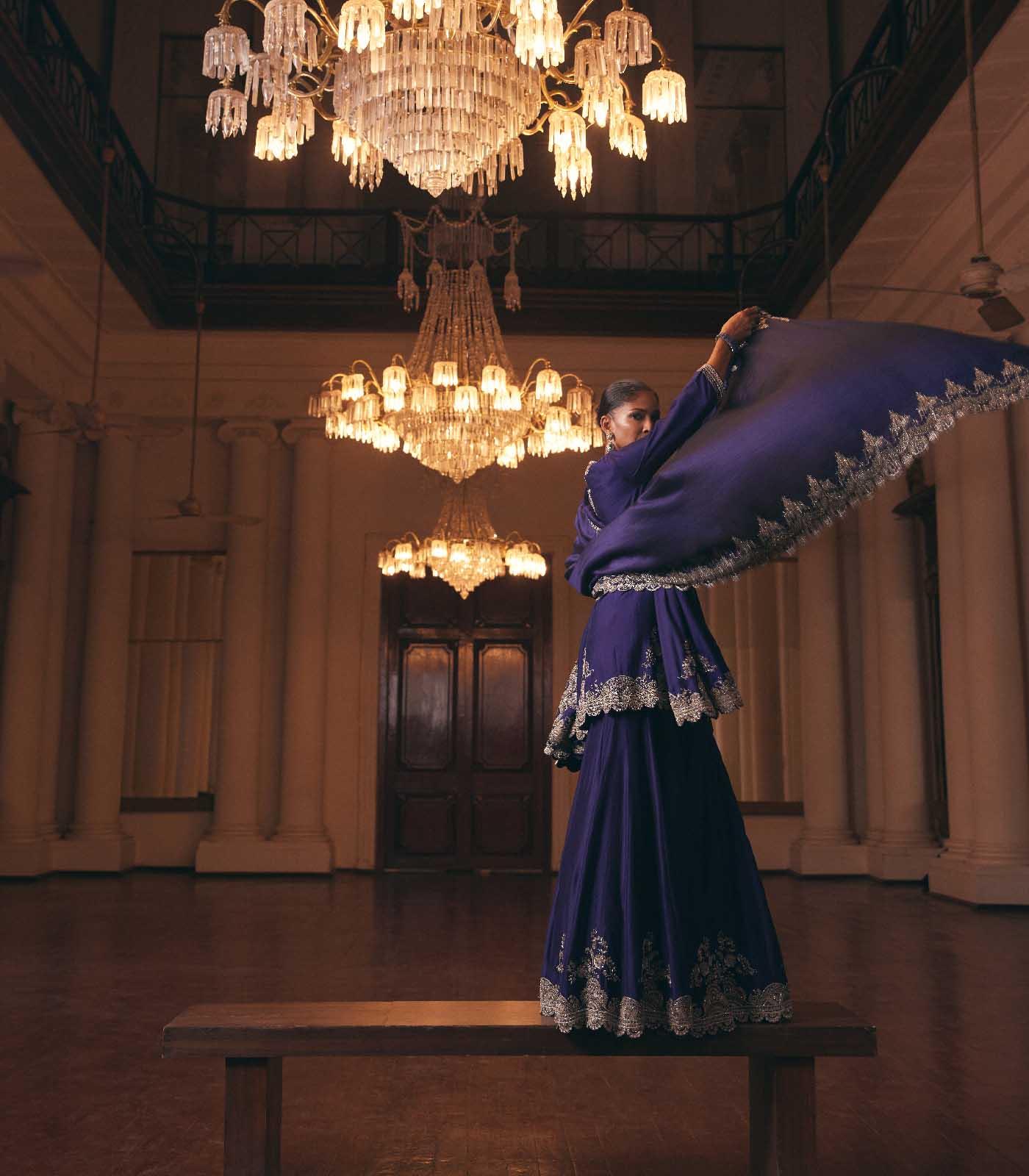Purple Tunic Sharara Set - Jayanti Reddy
