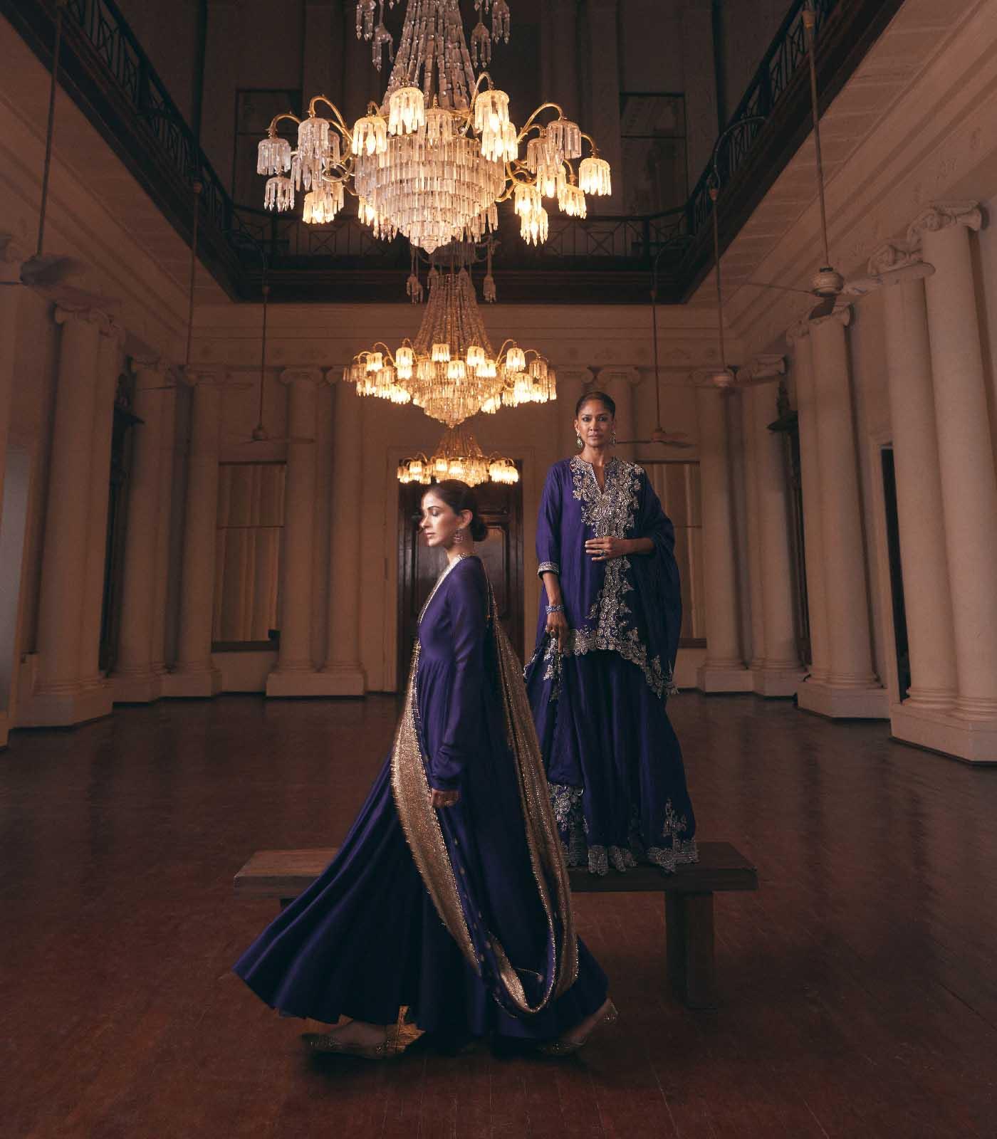 Purple Tunic Sharara Set - Jayanti Reddy