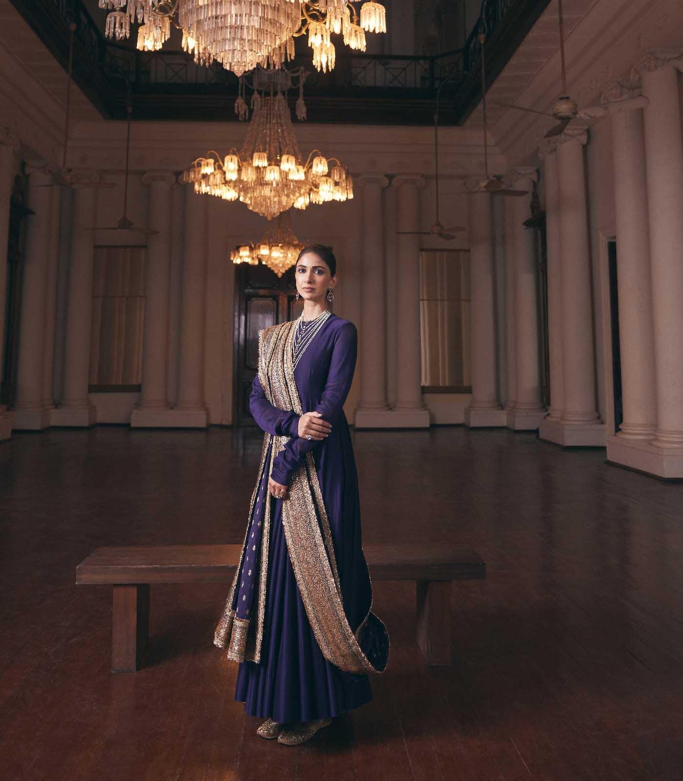 Purple Anarkali set - Jayanti Reddy
