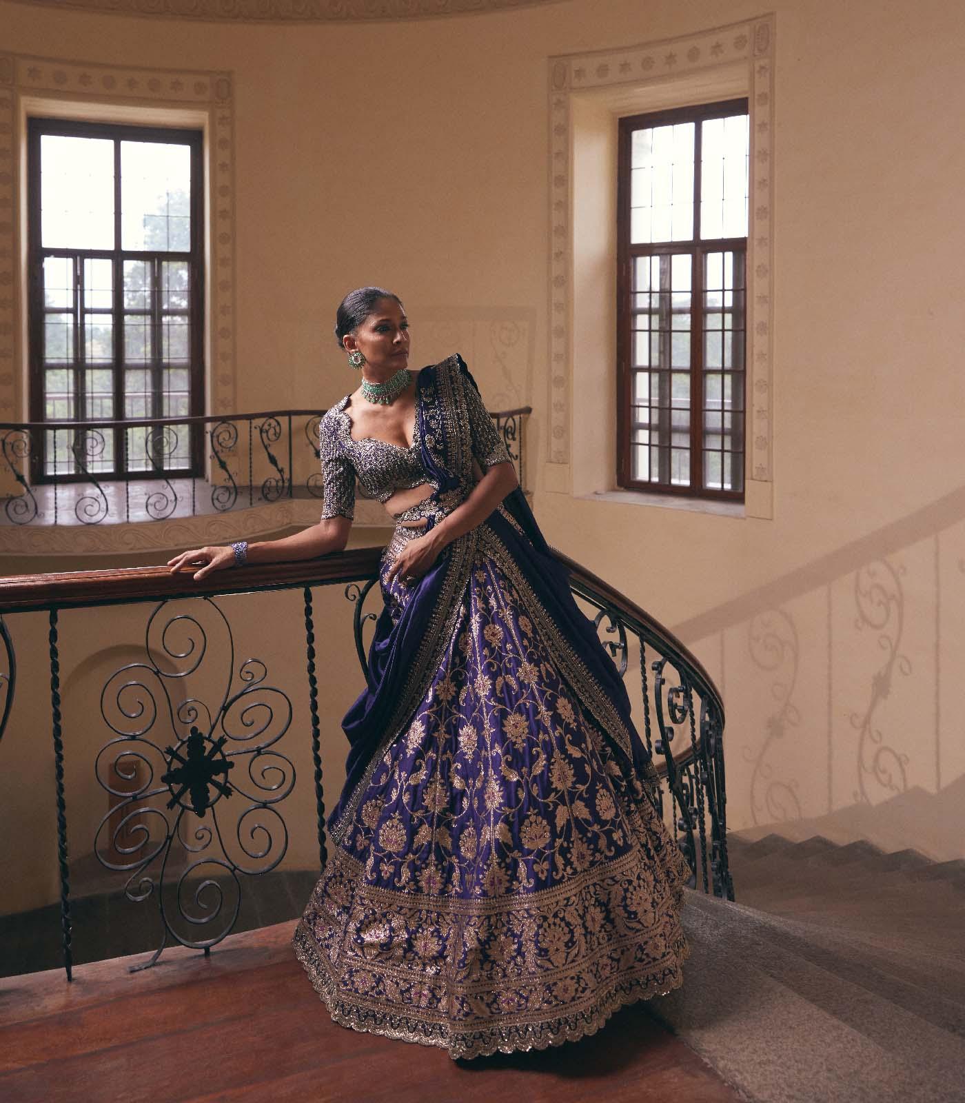Purple Banaras Lehenga Set - Jayanti Reddy