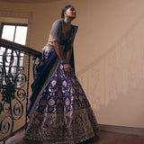 Purple Banaras Lehenga Set - Jayanti Reddy