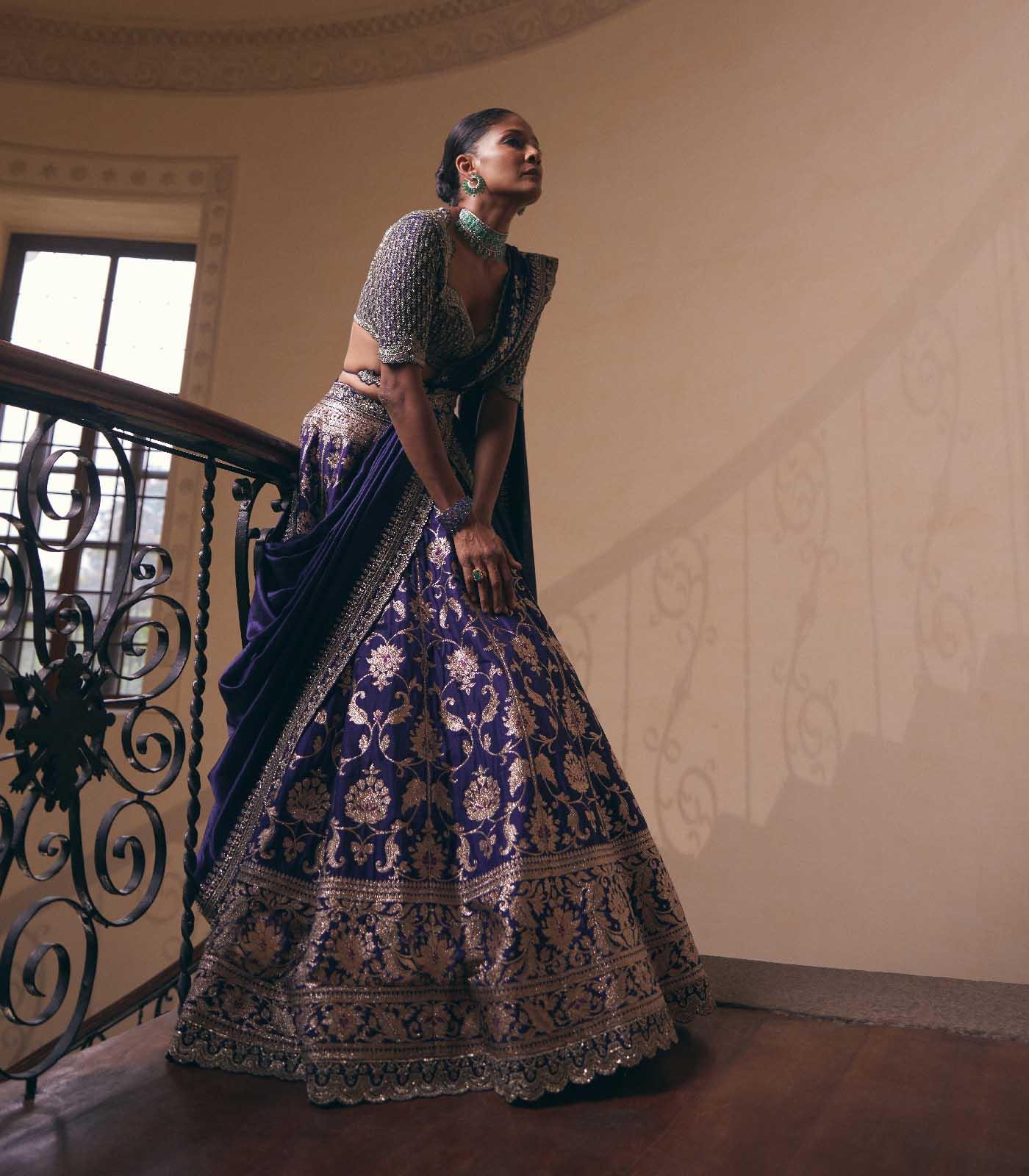 Purple Banaras Lehenga Set - Jayanti Reddy