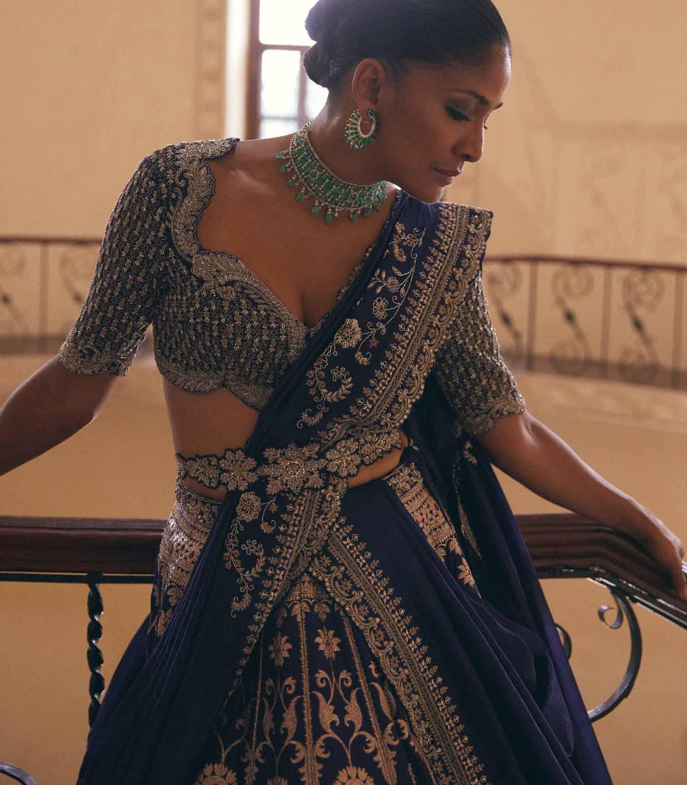 Purple Banaras Lehenga Set - Jayanti Reddy