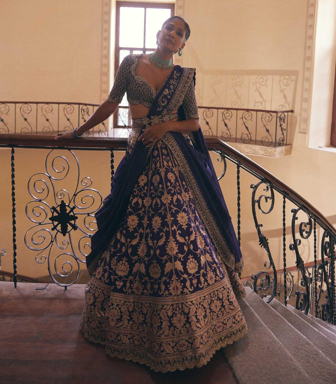 Purple Banaras Lehenga Set - Jayanti Reddy