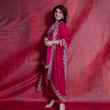 Neetu Kapoor in red embroidered kurta set - Jayanti Reddy