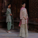 Misha Tunic with Gotta Sharara & Bird Dupatta