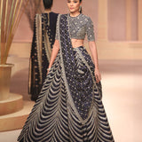 Purple raw silk lehenga set