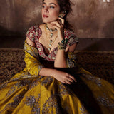Mira Kapoor in Mustard embroidered lehenga set - Jayanti Reddy
