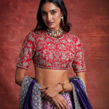 Pink and purple embroidered lehenga set - Jayanti Reddy