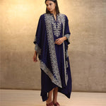 Purple Kaftan with Cape Embroidered Set - Jayanti Reddy