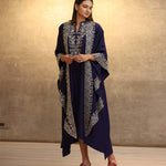 Purple Kaftan with Cape Embroidered Set - Jayanti Reddy