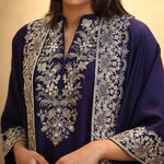 Purple Kaftan with Cape Embroidered Set - Jayanti Reddy