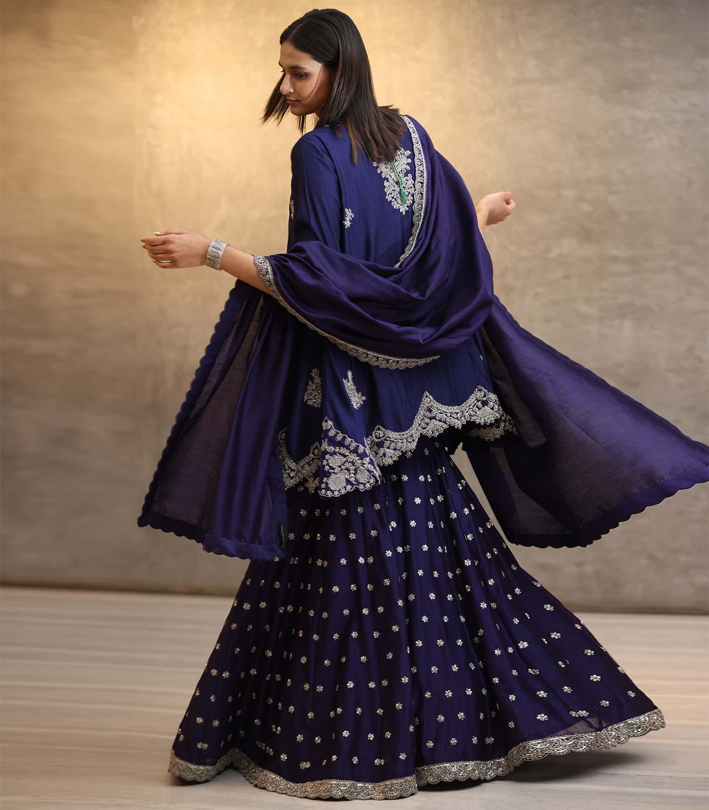 Purple Tunic Sharara Set - Jayanti Reddy