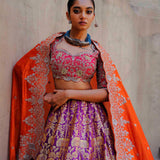 Purple & Rust Lehenga Set - Jayanti Reddy