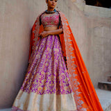 Purple & Rust Lehenga Set - Jayanti Reddy