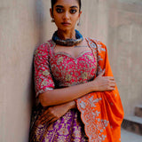 Purple & Rust Lehenga Set - Jayanti Reddy