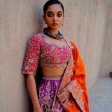 Purple & Rust Lehenga Set - Jayanti Reddy