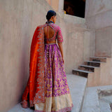 Purple & Rust Lehenga Set - Jayanti Reddy