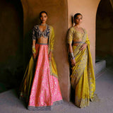 Pink & Mustard Lehenga Set - Jayanti Reddy