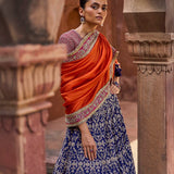 Purple raw silk lehenga set