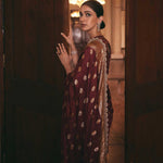 Maroon Banaras saree set - Jayanti Reddy