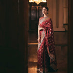 Maroon Banaras saree set - Jayanti Reddy